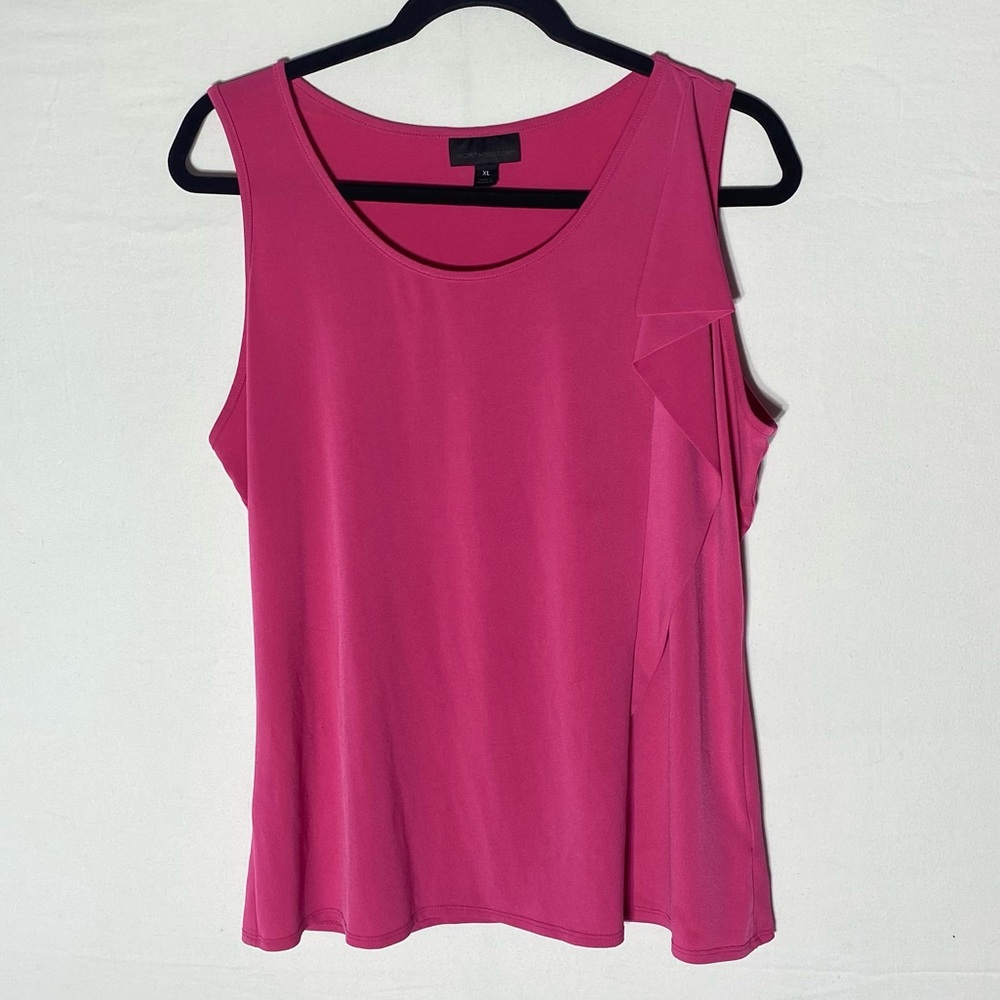 5/$25 Worthington Pink Sleeveless Stretchy Blouse W Ruffle Detail XL